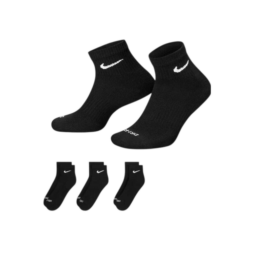 Nike Women's Everyday Plus 3-Pack Cushioned Training Ankle Socks Black